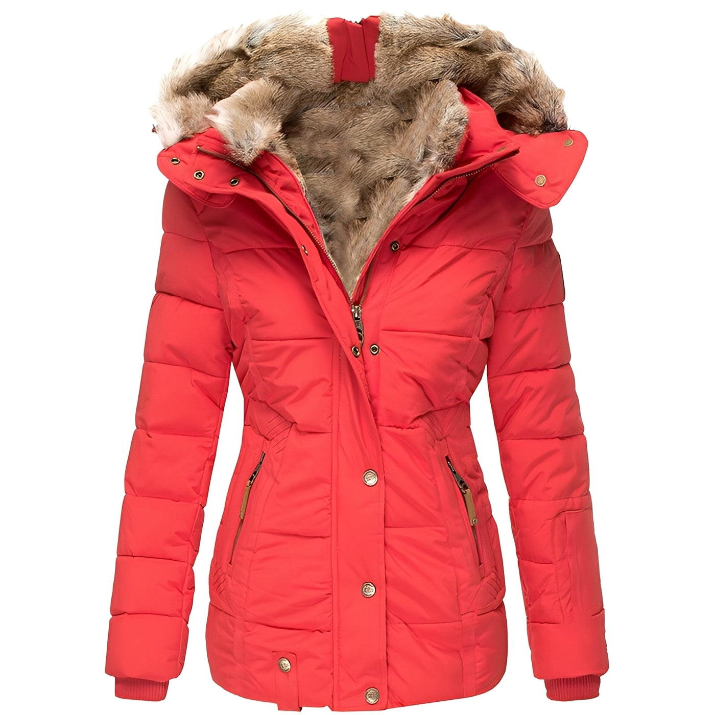 Odelia - Estilosa chaqueta delgada con cuello de pelo para mujeres