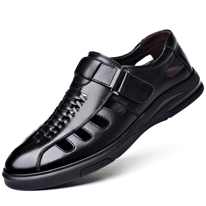 Nelson - Sandalias formales de cuero calado para hombres