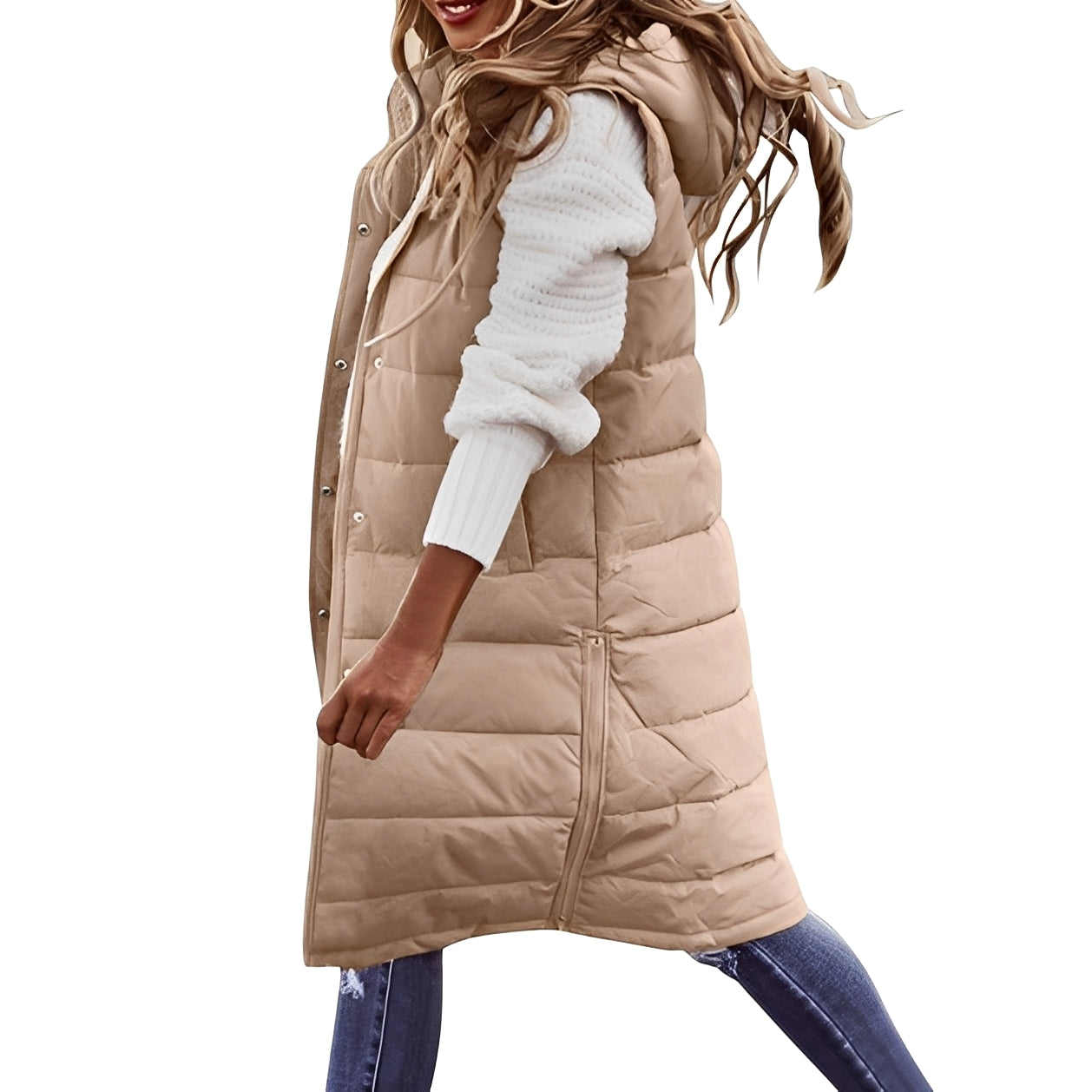 Brenna - Elegante larga chaqueta de plumas para mujeres