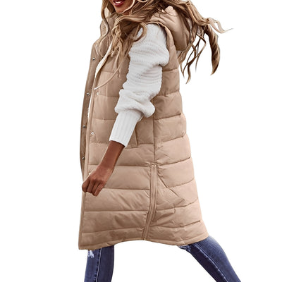 Brenna - Elegante larga chaqueta de plumas para mujeres