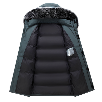 Crosby - Chaqueta de plumas con capucha de piel para hombres