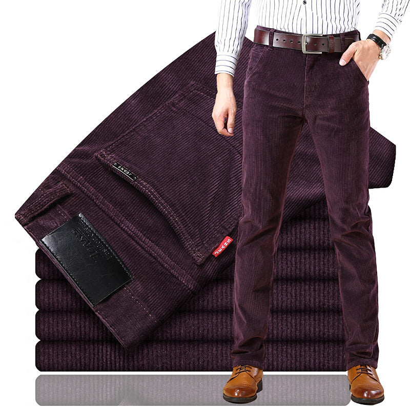 Douglas - Pantalones de pana retro elásticos para hombres