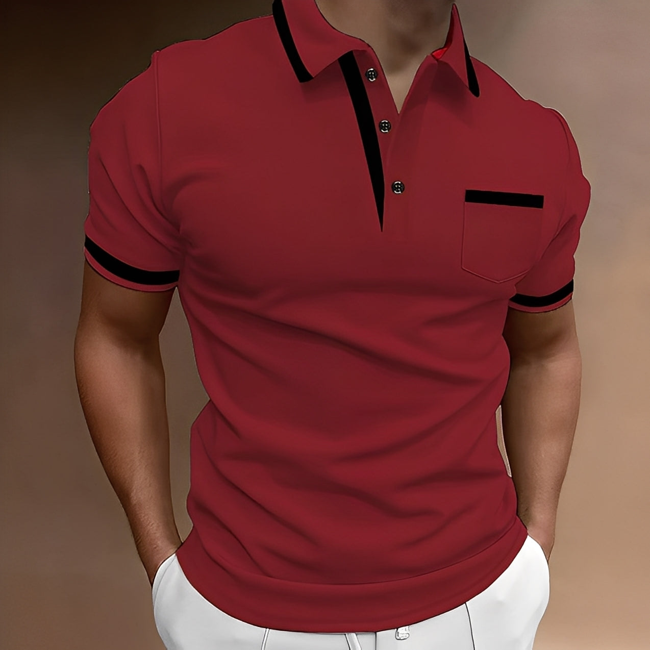 Alijah - Elegante, ajustada camiseta polo para hombres