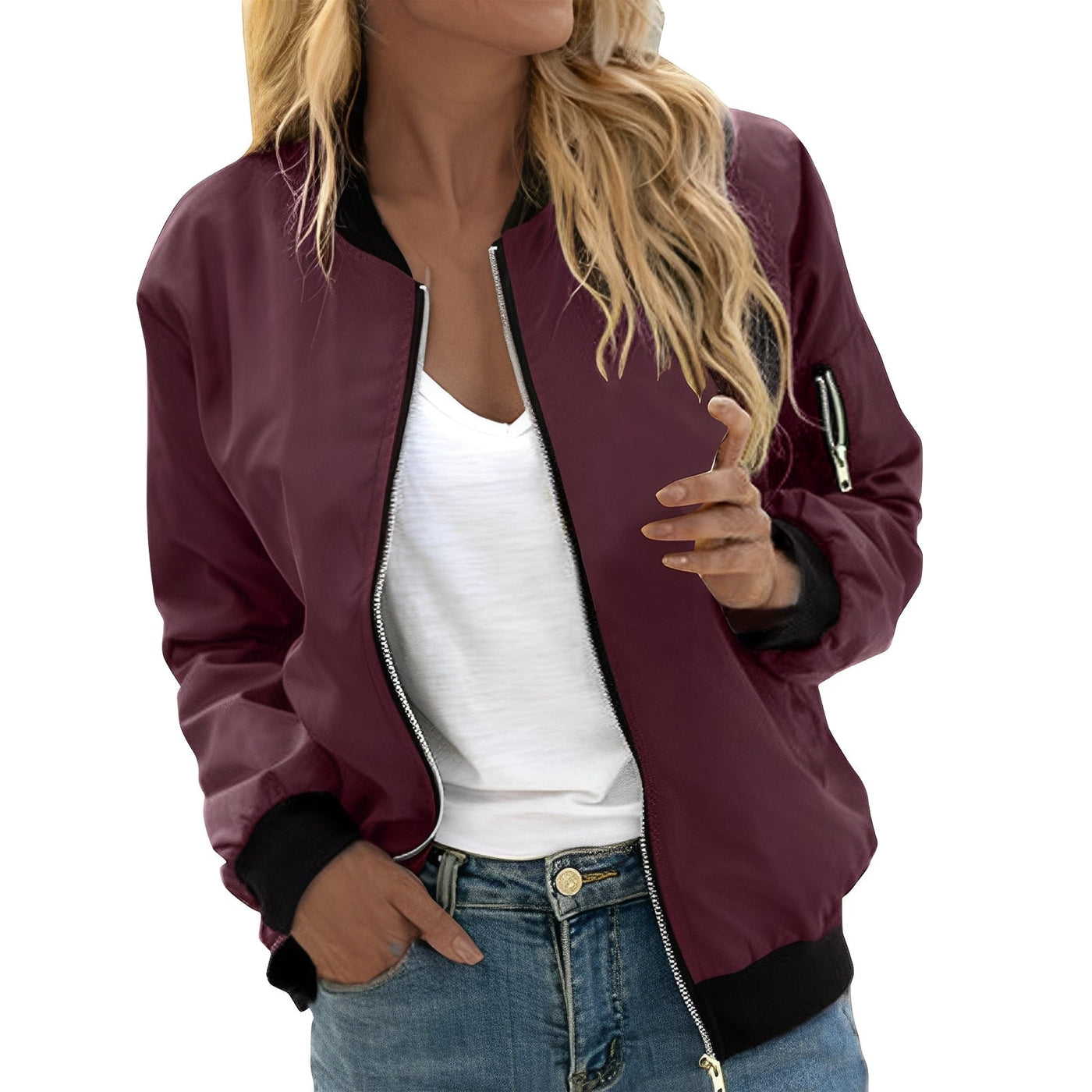 Vanessa - Elegante chaqueta bomber con cremallera para mujer