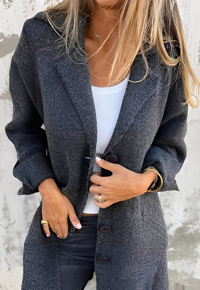 Izabelle - Largo casual abrigo de punto para mujeres