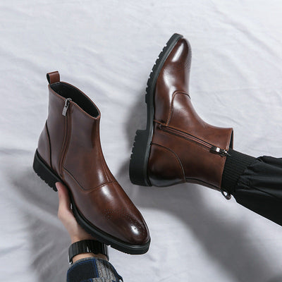 Kennith - Botas Chelsea de cuero elegantes y casuales para hombres
