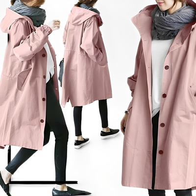 Giselle - Impermeable Chaqueta de Lluvia con Capucha para Mujer