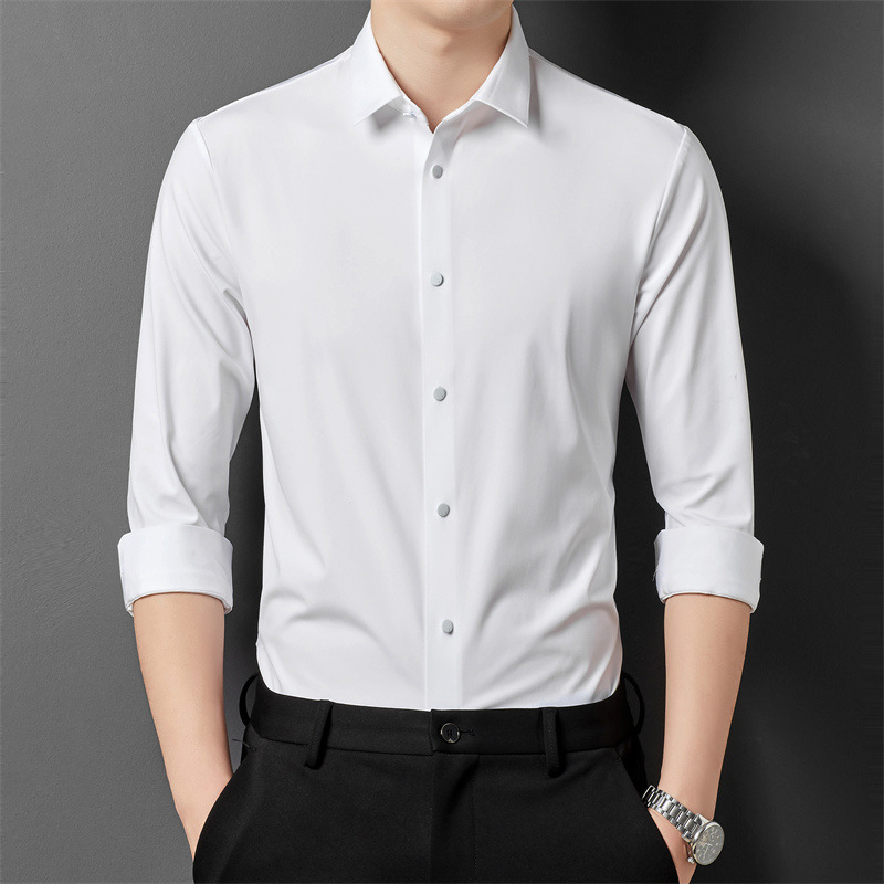 Adrian - Camisa formal elástica sencilla para hombres
