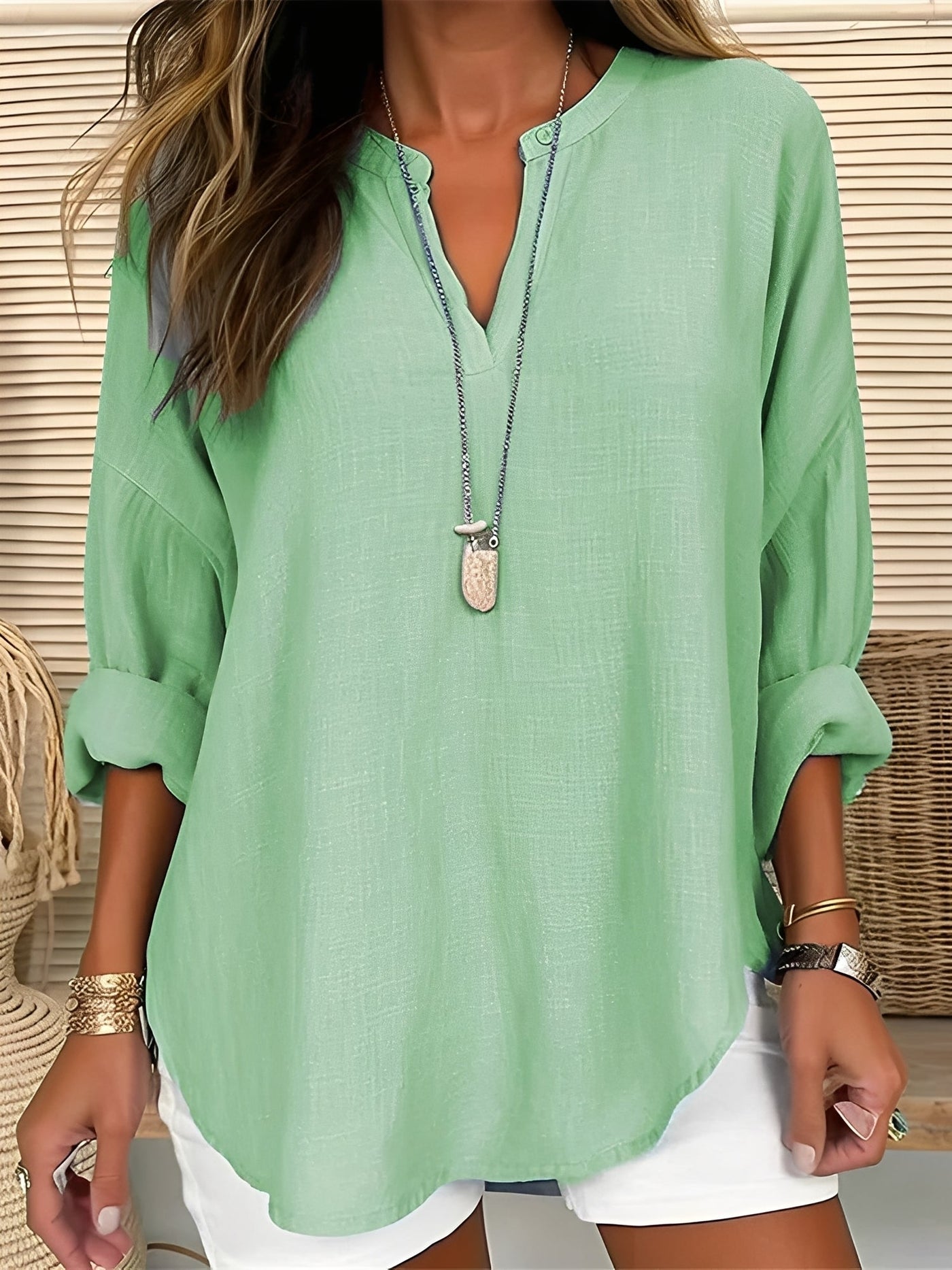 Joisse - Camiseta casual holgada para mujer