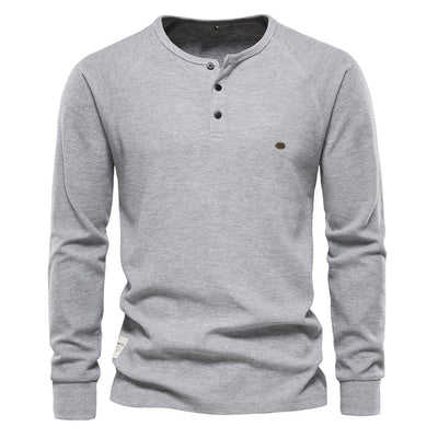 Jacob - Camisa Casual de Manga Larga de Waffle para Hombres
