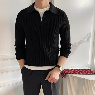 Justin - Elegante suéter de punto con cremallera para hombres