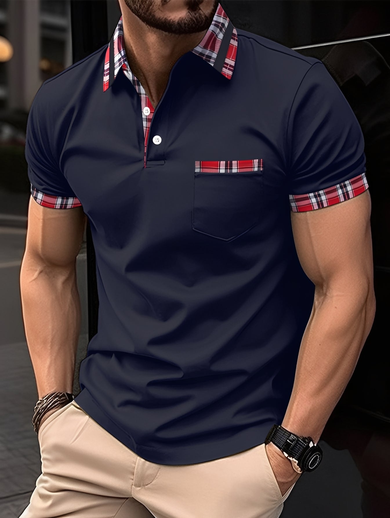 Ryker - Elegante camiseta polo con bolsillo para hombres