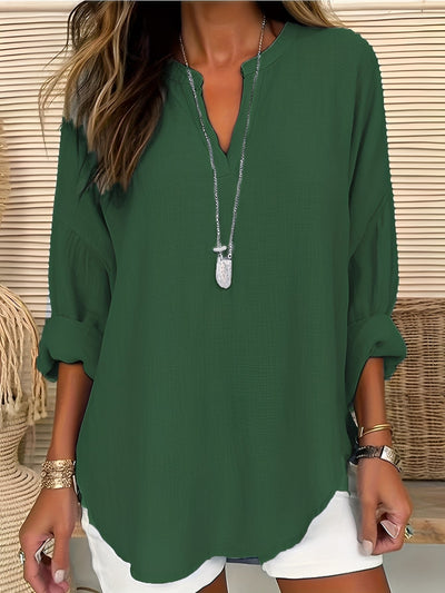 Colleen - Blusa de lino casual y suelta para mujer