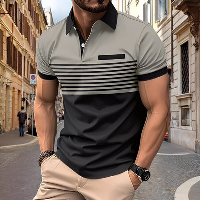 Rayden - Elegante camisa polo rayada para hombres