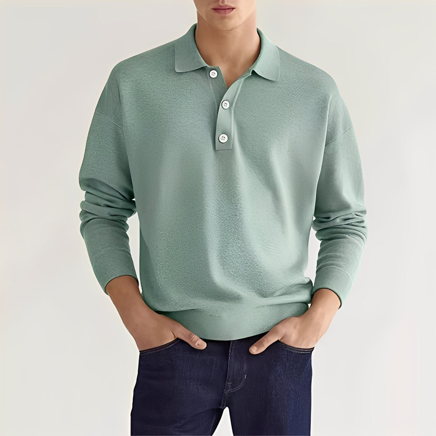 Zavier - Camisa Polo de Manga Larga Casual para Hombres