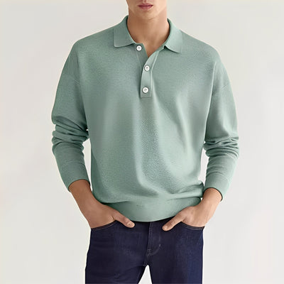 Zavier - Camisa Polo de Manga Larga Casual para Hombres