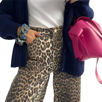 Rowanne - Pantalón clásico con pierna ancha y estampado para mujeres