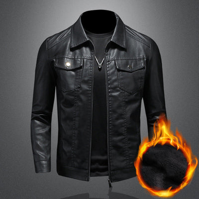 Nelson - Chaqueta de cuero biker casual para hombres