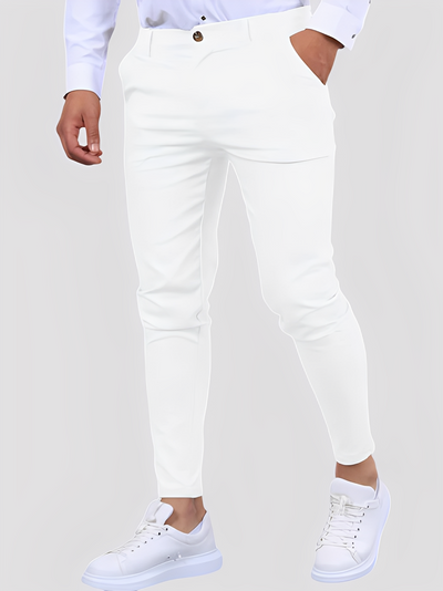 Shelton - Pantalón casual elástico con ajuste estrecho para hombres