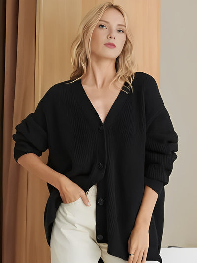 Kelcey - Chaqueta de punto casual de cachemira para mujeres