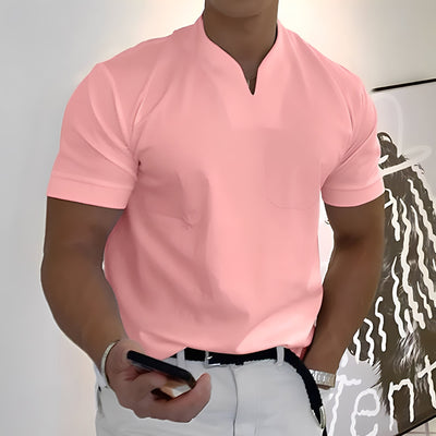Davin - Camisa ajustada con cuello en V para hombres