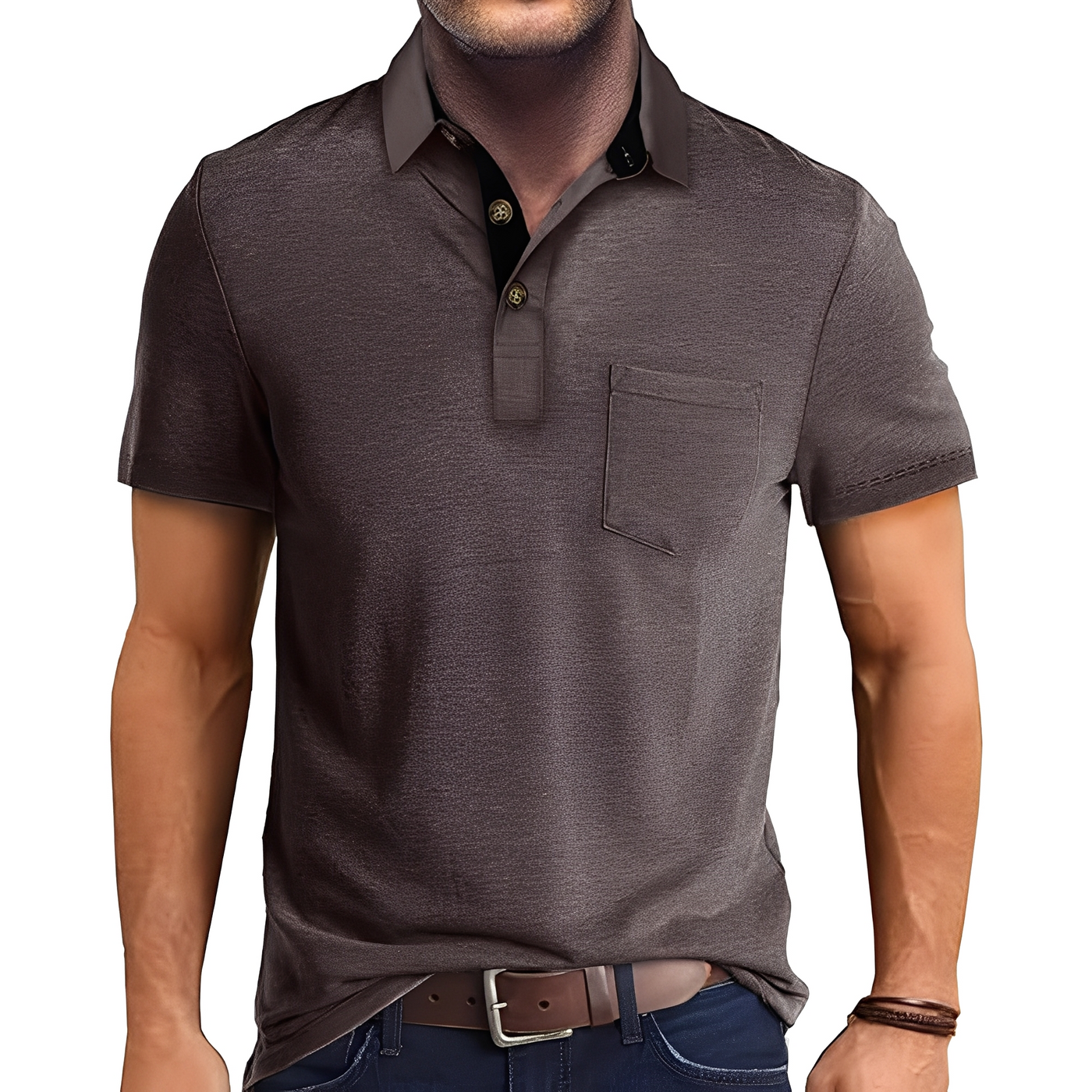 Abner - Polo retro con mangas cortas para hombres