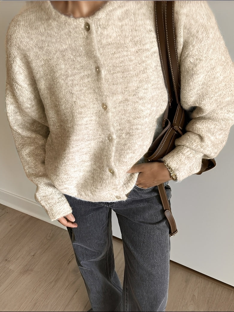 Rowena - Abrigo de lana vintage con botones para mujer