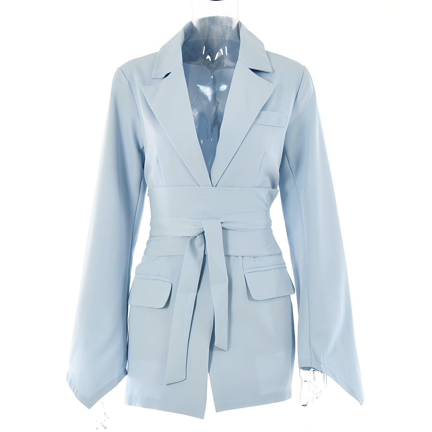 Malvina - Casula Blazer de traje con cinturón para mujeres