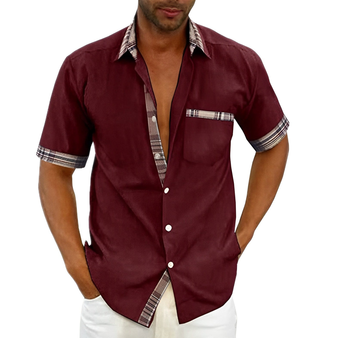 Weldon - Camisa Casual con Botones para Hombres