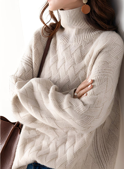 Ryanne - Jersey de cuello alto de casimir para mujeres