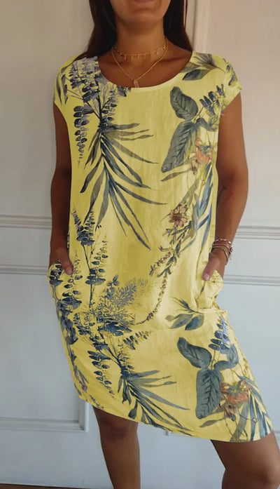 Britt – Vestido con estampado y cuello redondo