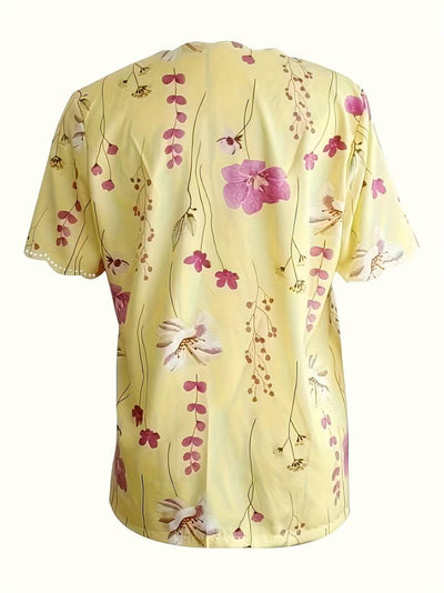 Alyana – Blusa Acampanada con Estampado Floral