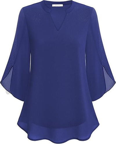 Brianna - Blusa de Manga Abierta con Movimiento Elegante