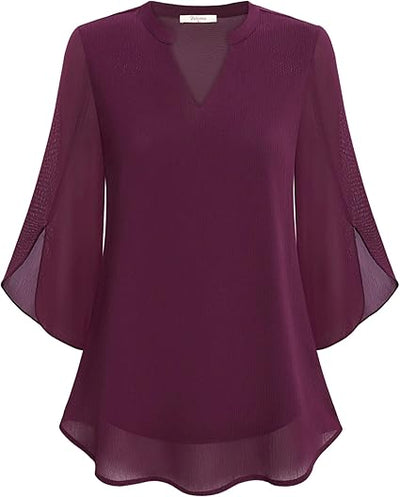 Brianna - Blusa de Manga Abierta con Movimiento Elegante