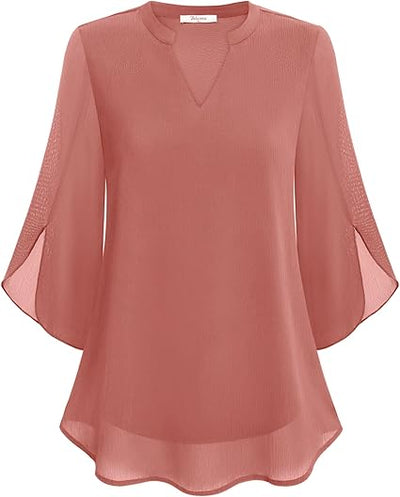 Brianna - Blusa de Manga Abierta con Movimiento Elegante