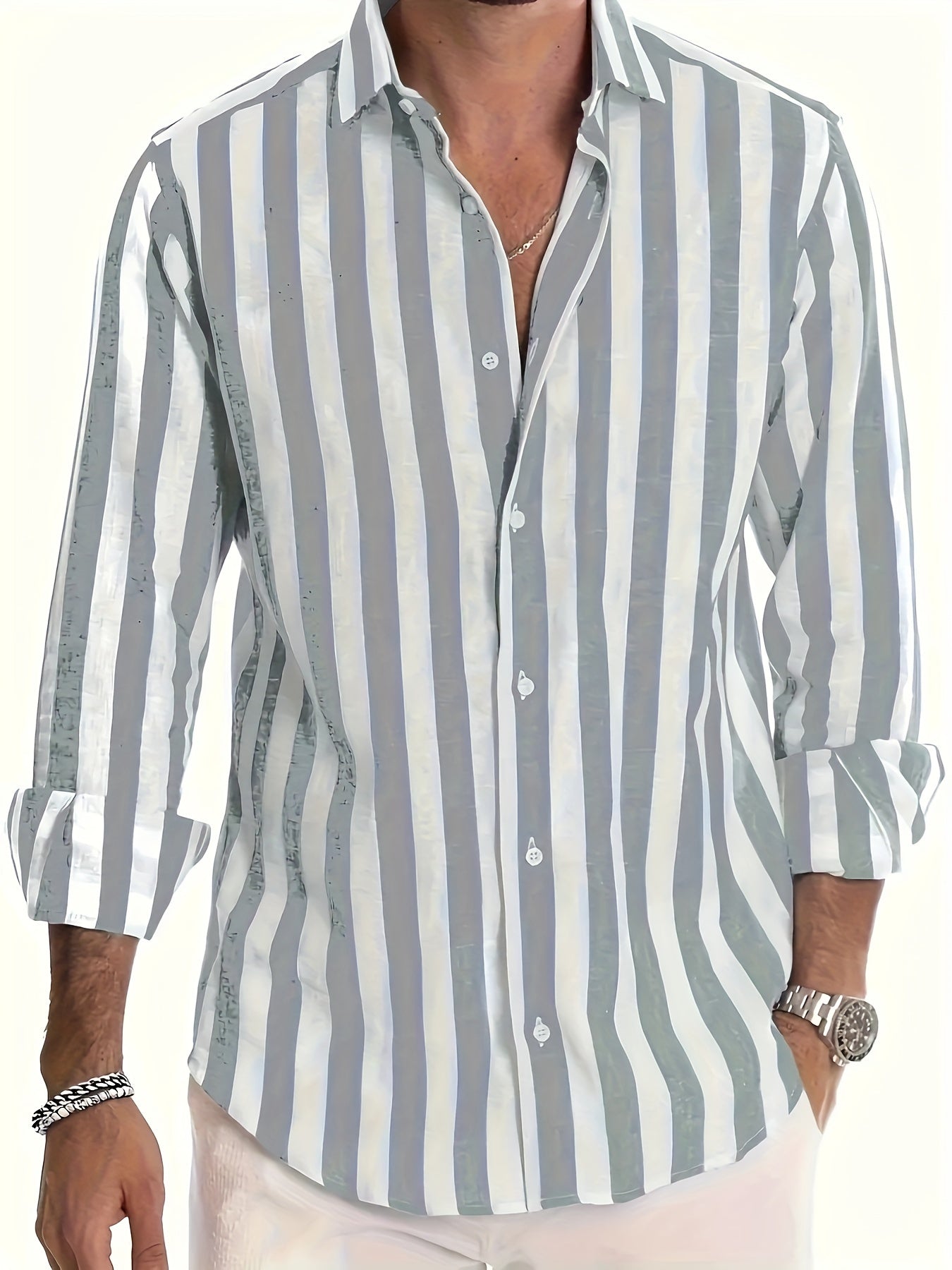 Harold - Camisa de Manga Larga a Rayas Modernas