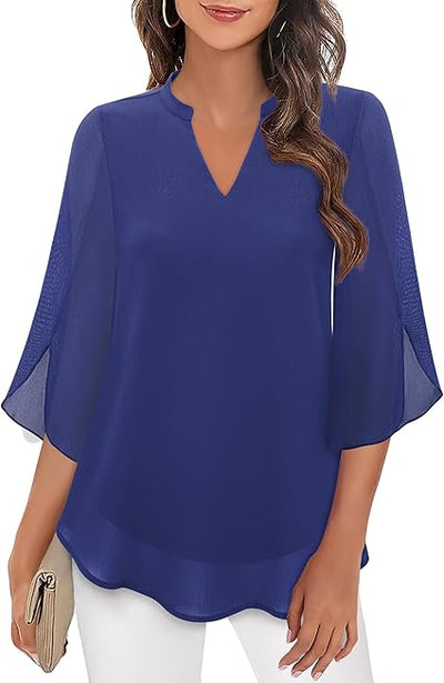 Brianna - Blusa de Manga Abierta con Movimiento Elegante