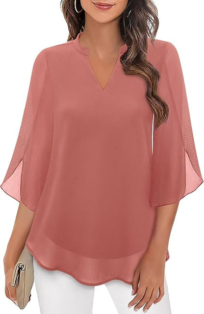 Brianna - Blusa de Manga Abierta con Movimiento Elegante