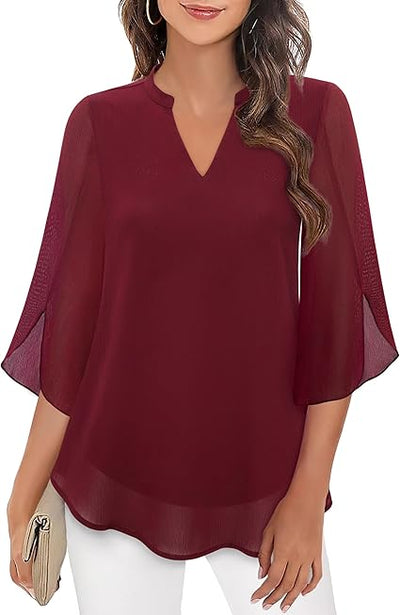 Brianna - Blusa de Manga Abierta con Movimiento Elegante