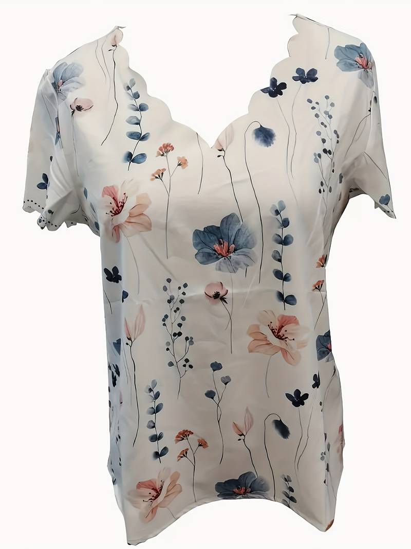 Alyana – Blusa Acampanada con Estampado Floral