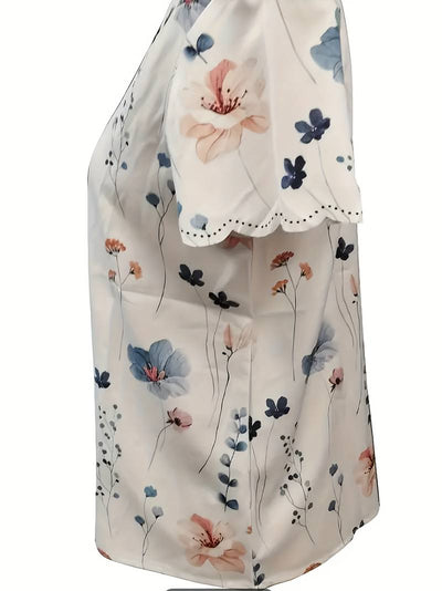 Alyana – Blusa Acampanada con Estampado Floral