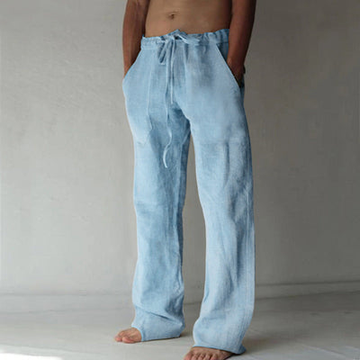 Anton - Pantalón de lino liso para hombre