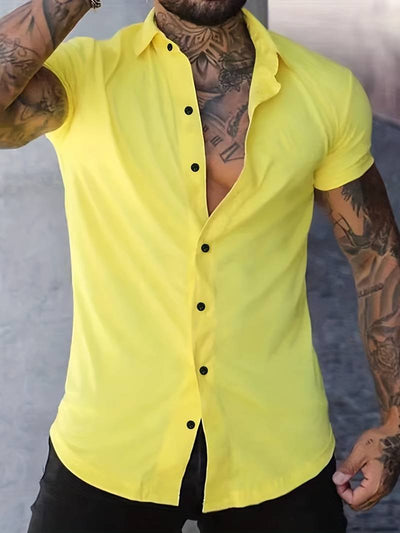 Brent - Camisa Casual Chic de Manga Corta