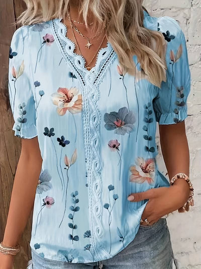 Ava - Blusa de Primavera con Escote en V y Comodidad Ligera