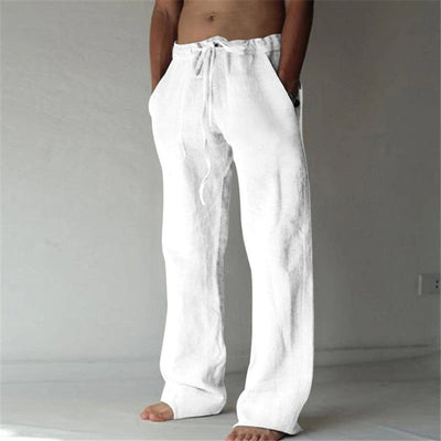 Anton - Pantalón de lino liso para hombre