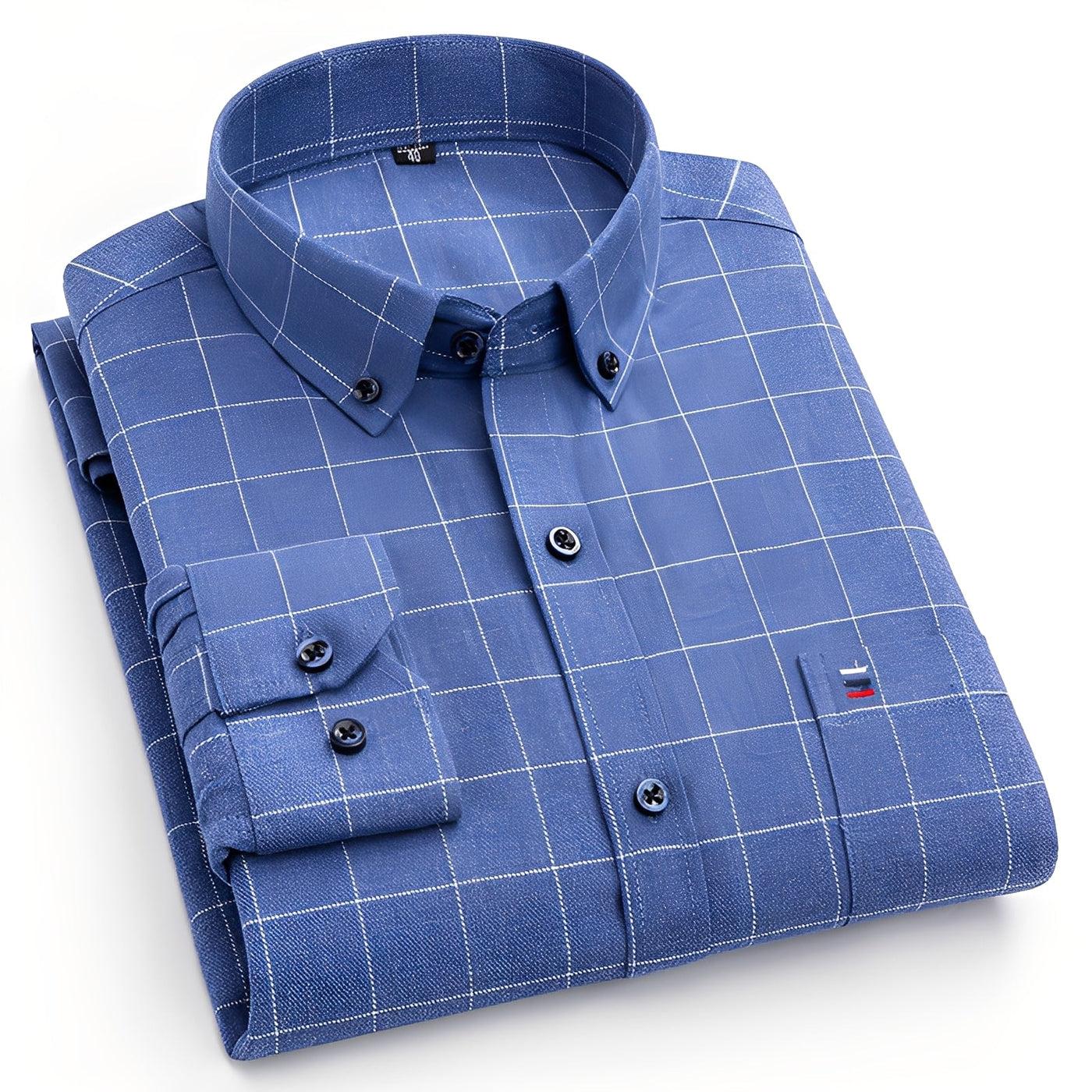Nikolas - Camisa de algodón a cuadros informal para hombres