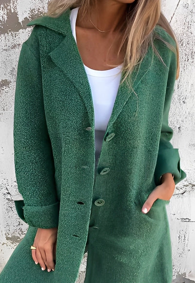 Izabelle - Largo casual abrigo de punto para mujeres