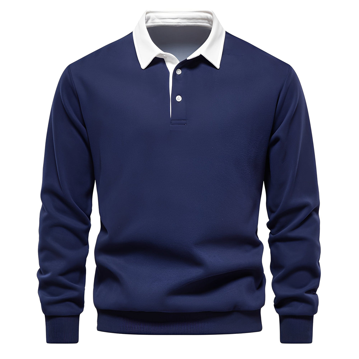 Shelton - Camisa Polo de Manga Larga Casual para Hombres