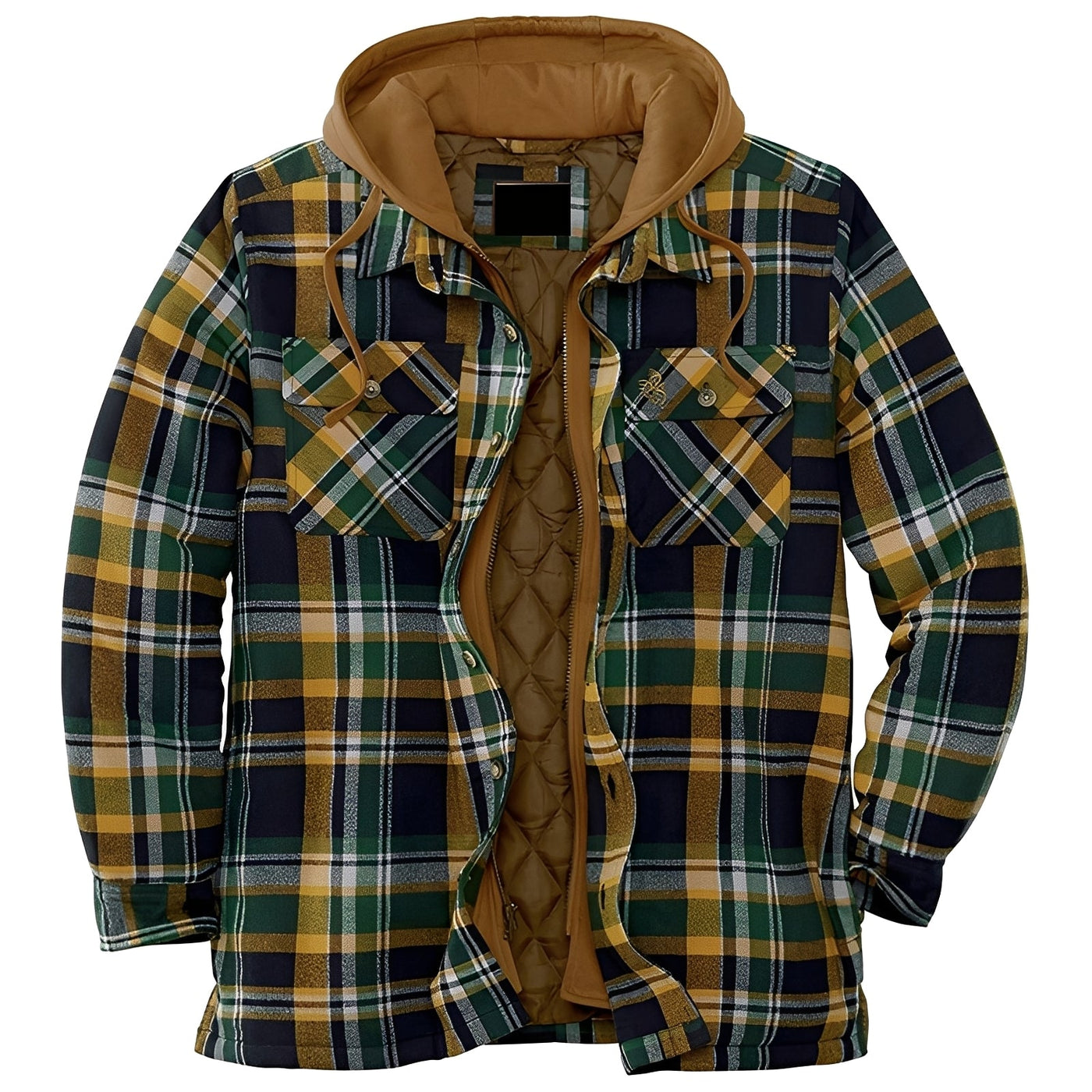 Denzil - Chaqueta de franela casual con cuadros para hombres