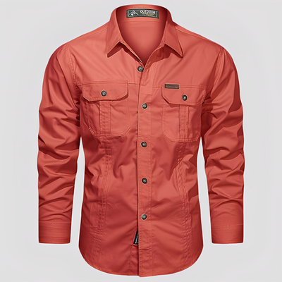 Ranulph - Camisa Cargo de Manga Larga Casual para Hombres